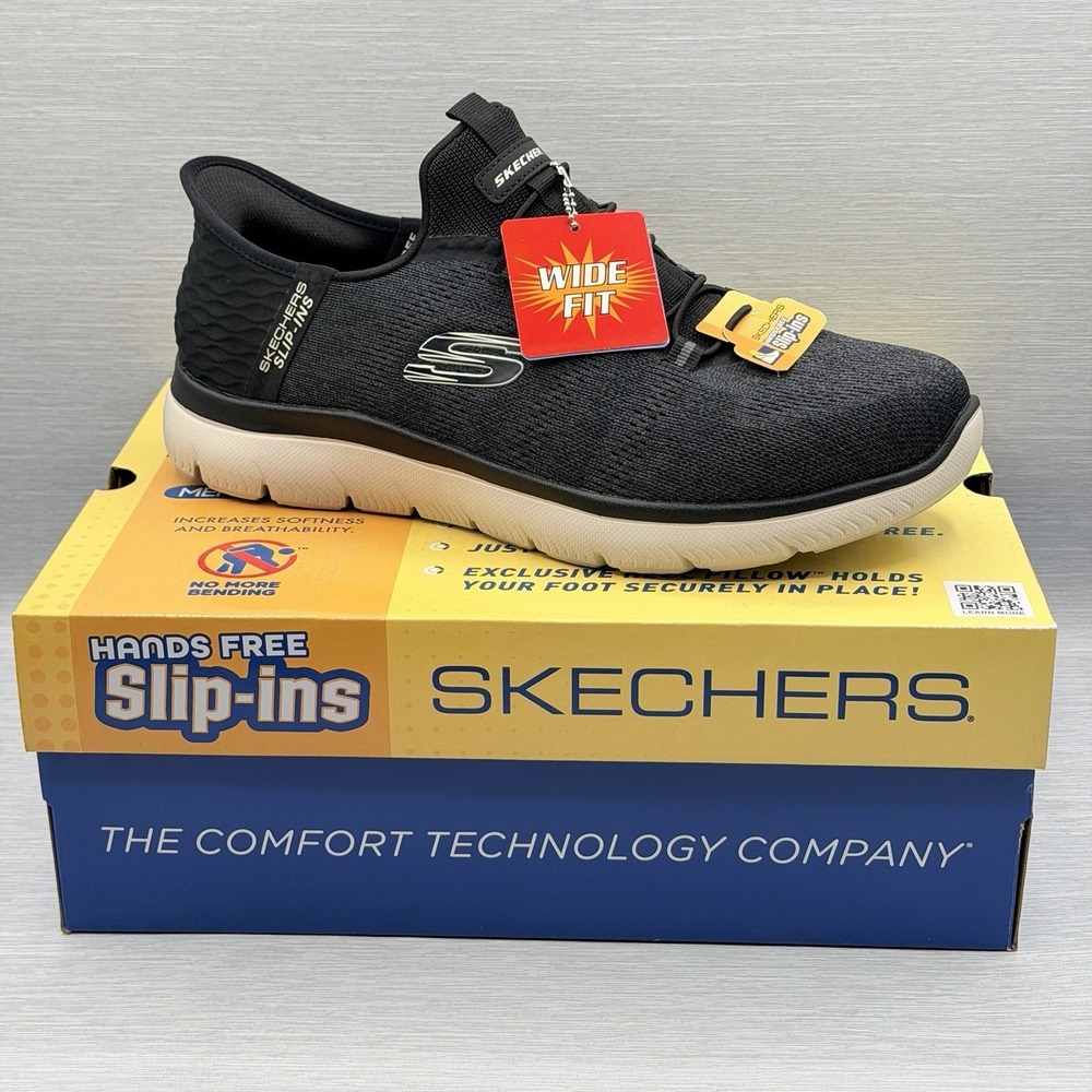 Skechers‎ Men's 9 Wide Shoes Black Slip Ins Sneakers Walking Summits 232469